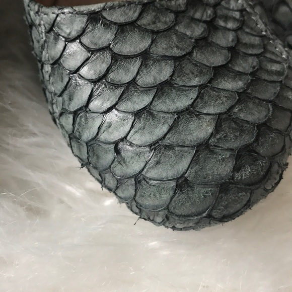 All Black Scale Lace Up Wedges - Picture 6 of 8